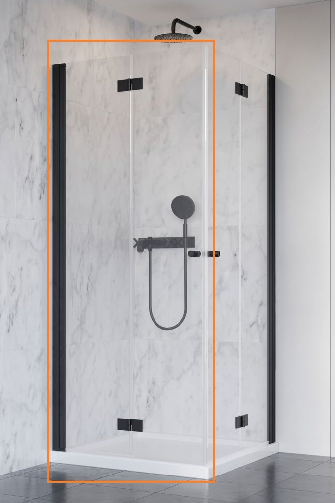 Душова кабіна (половина) Nes 8 Black KDD B 80 ліва RADAWAY - Зображення