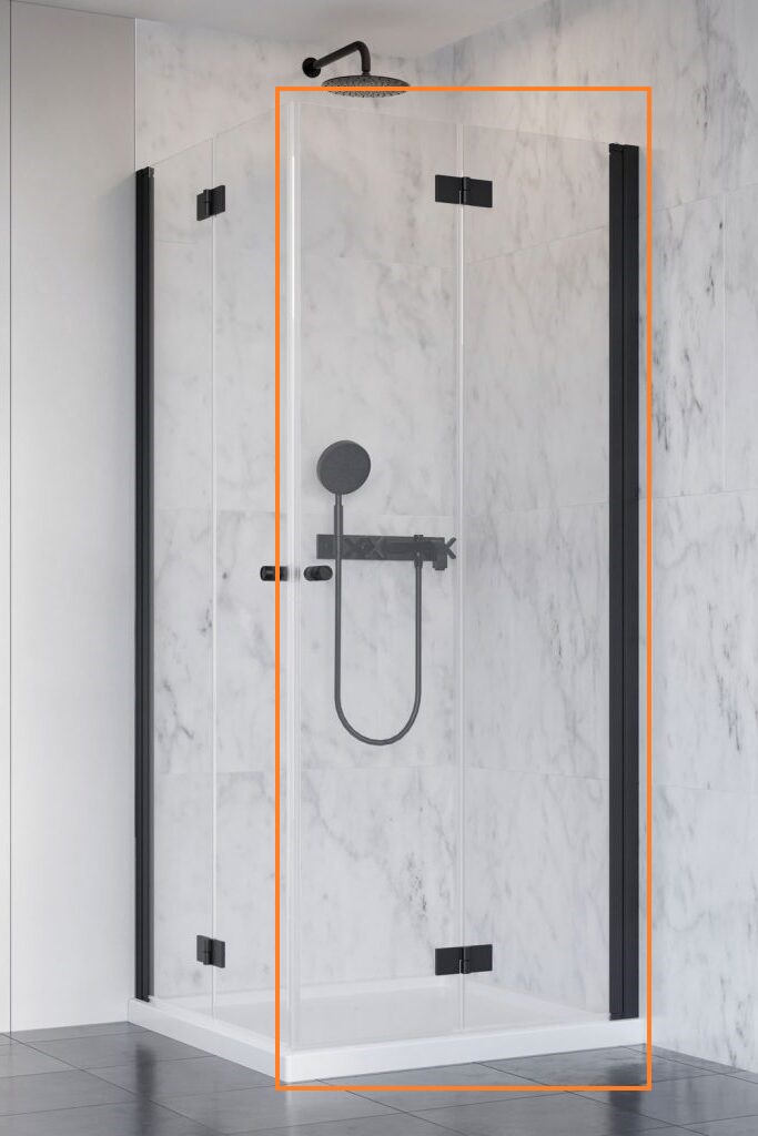 Душова кабіна (половина) Nes Black KDD B 90 права, RADAWAY - Зображення