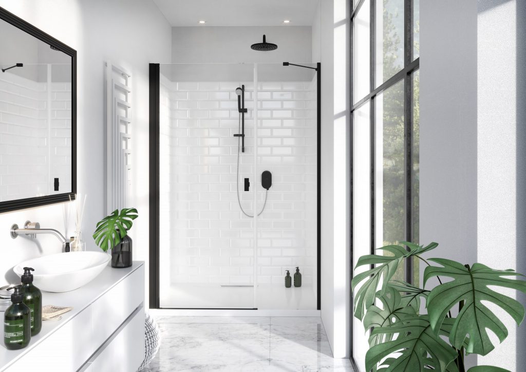 Душові двері NES Black DWS 130 ліві, RADAWAY - Зображення BLACK_NES-DWS-.jpg