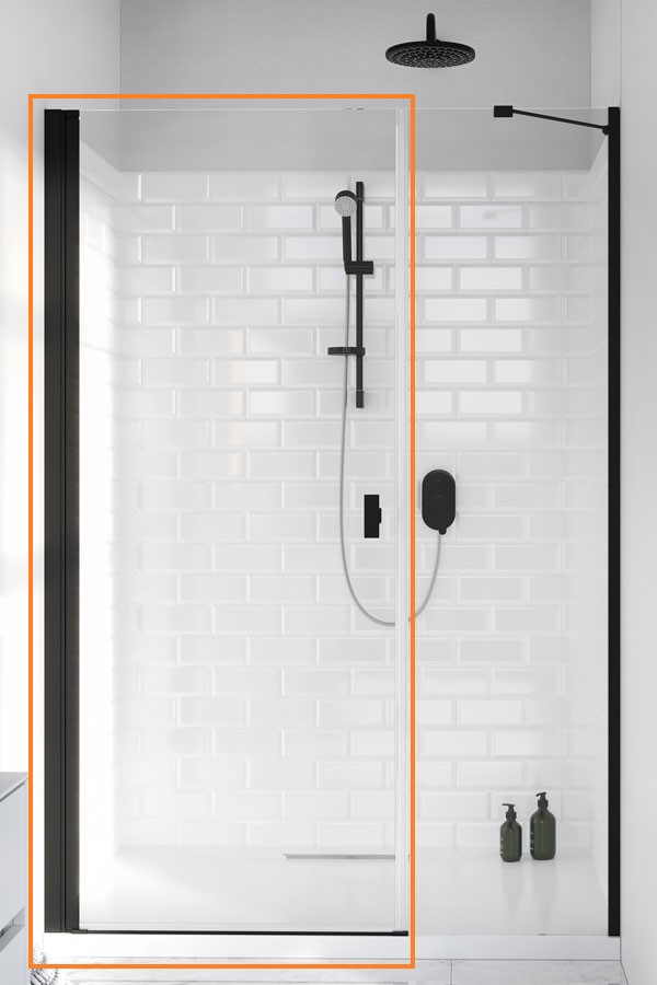 Душові двері NES 8 Black DWS 590 ліві RADAWAY - Зображення
