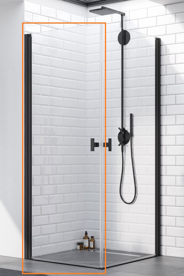 Душова кабіна (половина) Nes 8 Black KDD I 100 ліва RADAWAY - Зображення