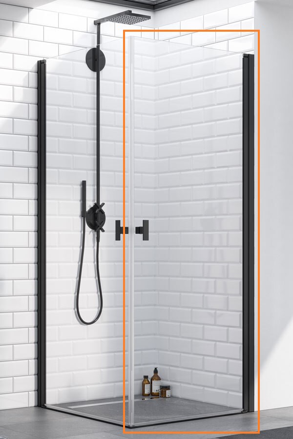 Душова кабіна (половина) Nes Black KDD I 80 права, RADAWAY - Зображення