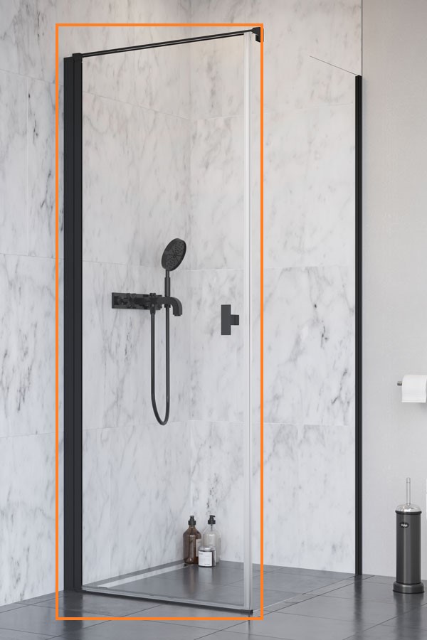 Душові двері NES 8 Black KDJ I 90 ліві RADAWAY - Зображення