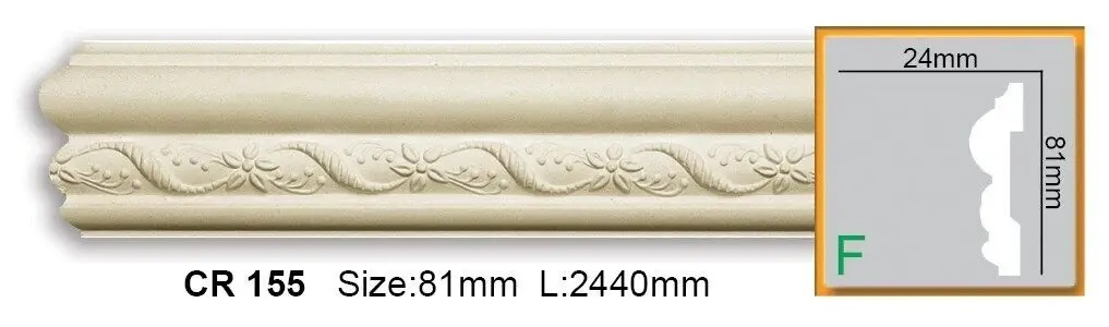 Молдинг с полиуретановым орнаментом Gaudi Decor (CR 155), ELITE DECOR - Зображення