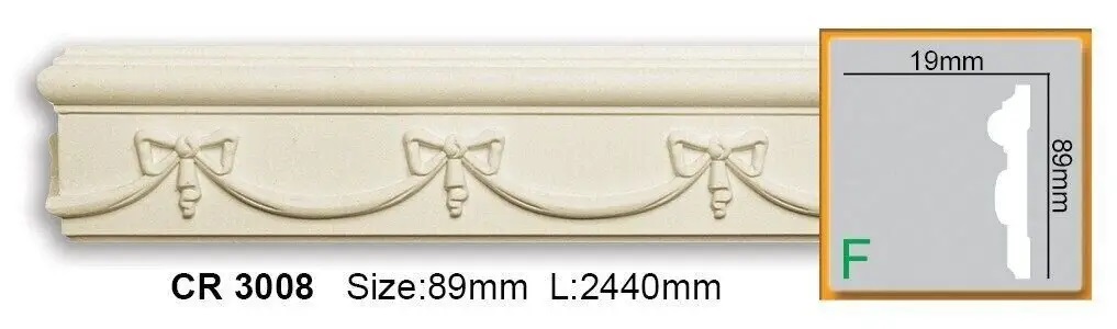 Молдинг с полиуретановым орнаментом Gaudi Decor (CR 3008), ELITE DECOR - Зображення CR_3008.jpg