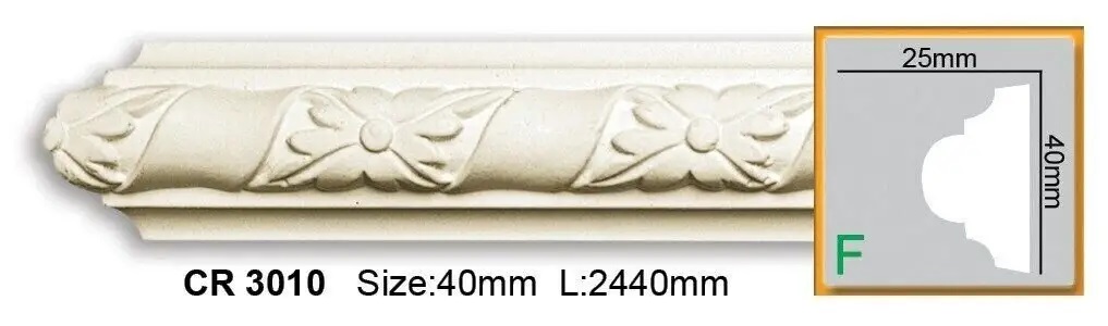 Молдинг с полиуретановым орнаментом Gaudi Decor (CR 3010), ELITE DECOR - Зображення