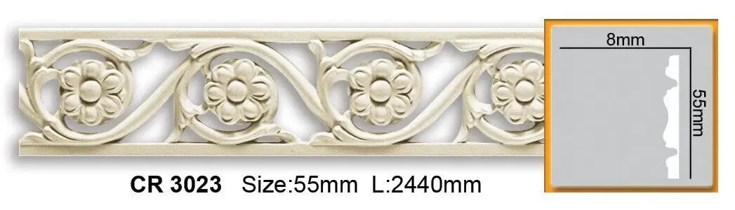Молдинг с полиуретановым орнаментом Gaudi Decor (CR 3023), ELITE DECOR - Зображення CR_3023.jpg