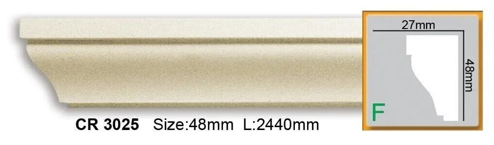 Молдинг с полиуретановым орнаментом Gaudi Decor (CR 3025 Flexi), ELITE DECOR - Зображення