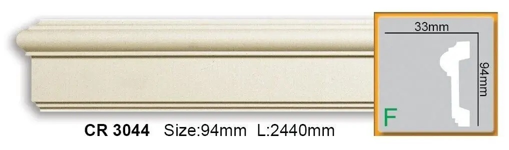 Молдинг с полиуретановым орнаментом Gaudi Decor (CR 3044 Flexi), ELITE DECOR - Зображення