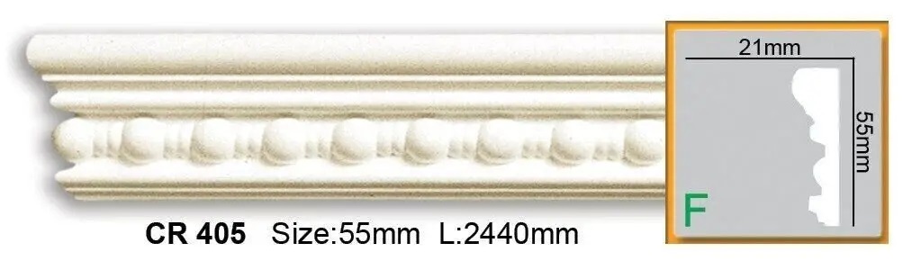 Молдинг с полиуретановым орнаментом Gaudi Decor (CR 405), ELITE DECOR - Зображення