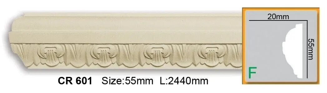 Молдинг с полиуретановым орнаментом Gaudi Decor (CR 601), ELITE DECOR - Зображення CR_601.jpg