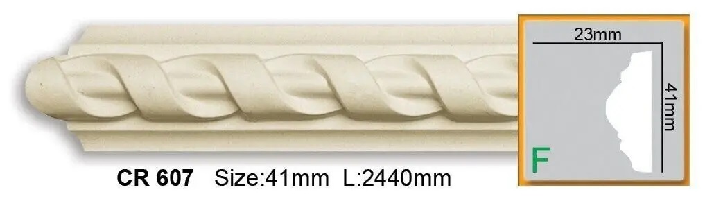 Молдинг с полиуретановым орнаментом Gaudi Decor (CR 607), ELITE DECOR - Зображення