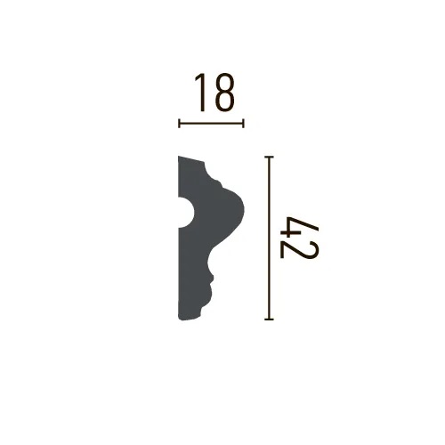 Молдинг з орнаментом поліуретановий Gaudi Decor (CR 624 Flexi), ELITE DECOR - Зображення CR_624_Flexi-.jpg