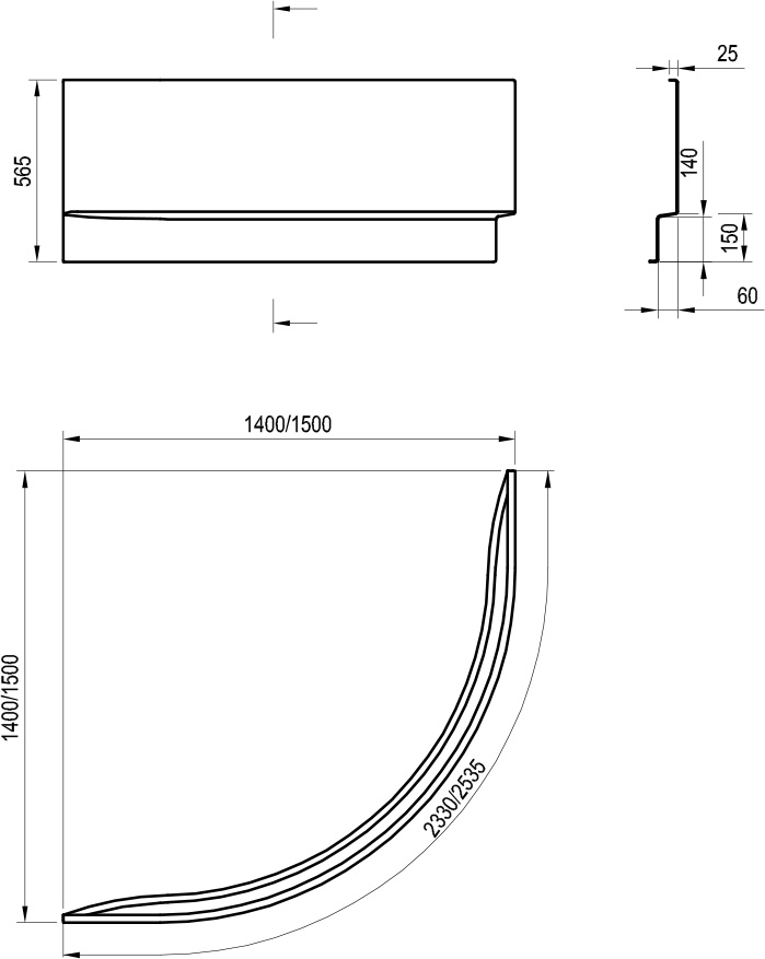 Панель для ванны A GENTIANA, NEW DAY 140, RAVAK - Зображення CZF1000AN0-2.jpg