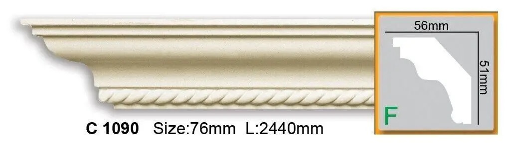 Карниз полиуретановый Gaudi Decor (C 1090), ELITE DECOR - Зображення