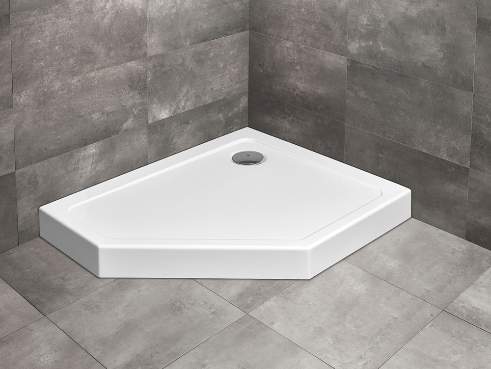 Душовий піддон Doros PT E Compact Stone White 100x80 см правий, RADAWAY - Зображення