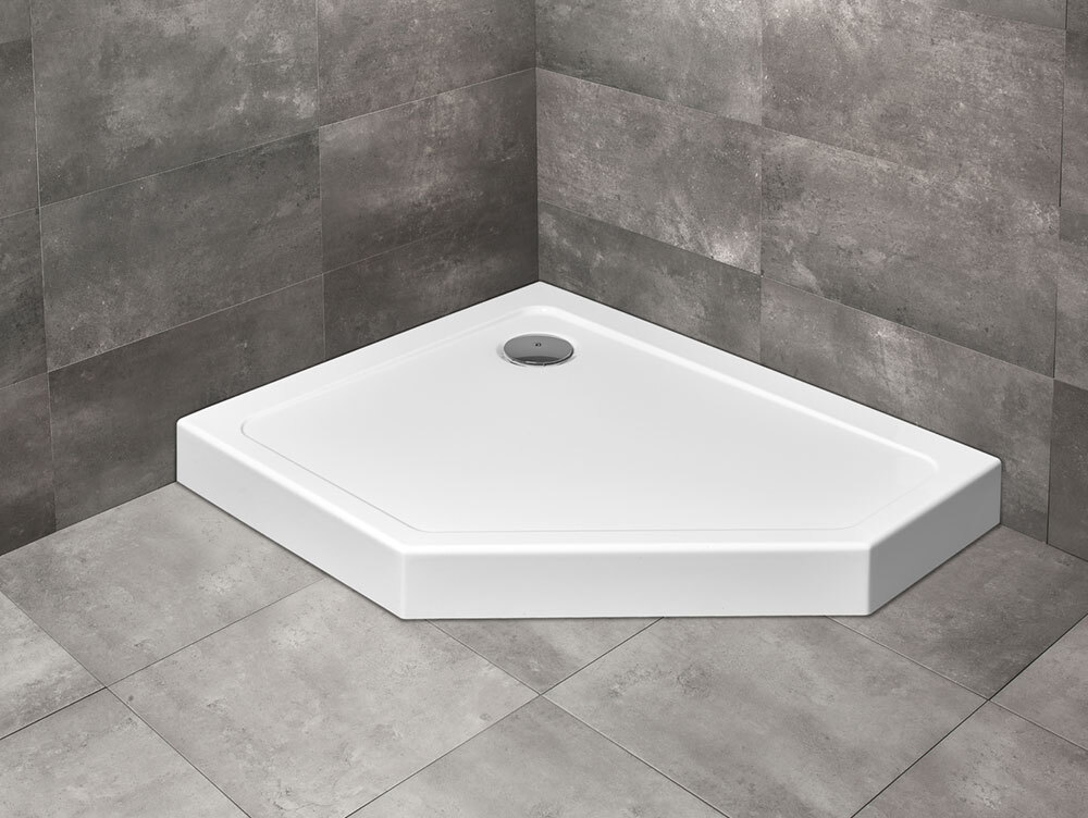 Душевой поддон Doros PT E Compact Stone White 100x80 см левый, RADAWAY - Зображення