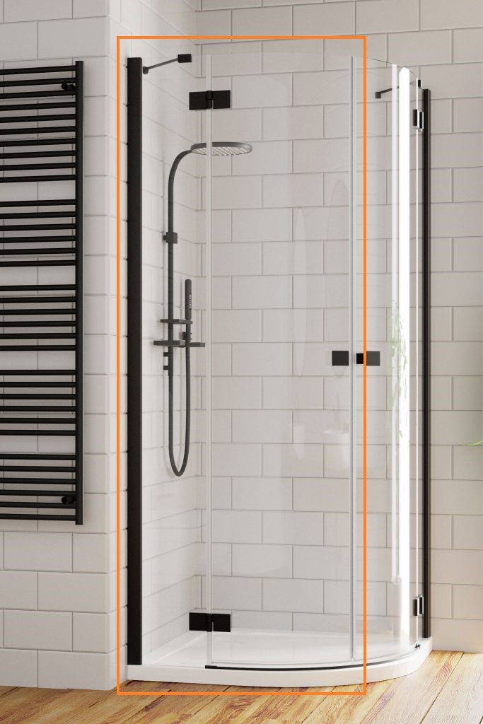 Душевая кабина полукруглая (половина) Essenza New Black PDD 90 левая, RADAWAY - Зображення Essenza-New-PDD-Black_L.jpg