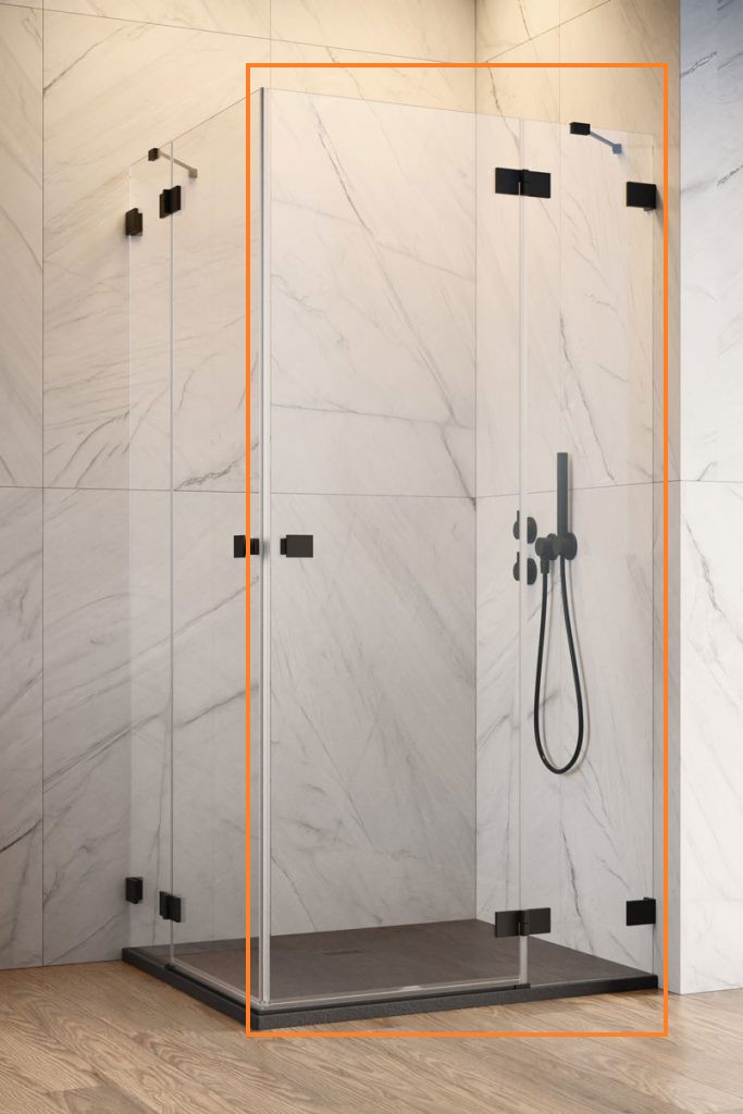Душова кабіна (половина) Essenza Pro Black KDD 90 права, RADAWAY - Зображення