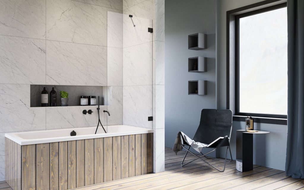 Шторка для ванни Essenza Pro Black PNJ II 80, RADAWAY - Зображення Essenza-Pro-Black-PNJ-.jpg