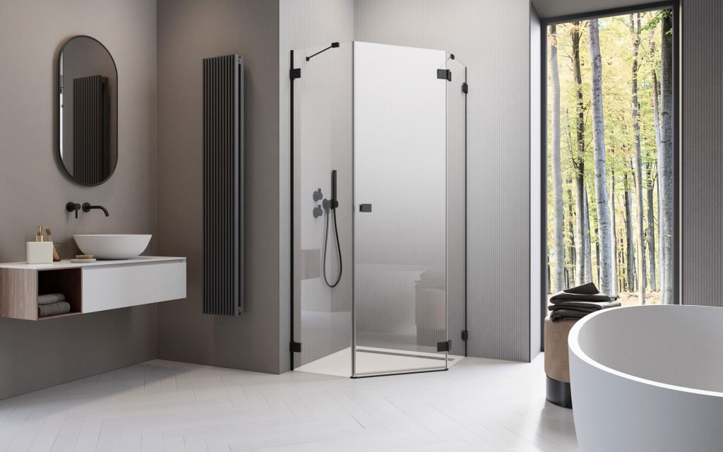 Душевые двери Essenza Pro Black PTJ правые, RADAWAY - Зображення Essenza-Pro-Black-PTJ-.jpg