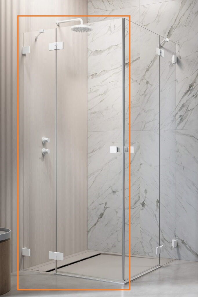 Душова кабіна (половина) Essenza Pro White KDD 100 ліва, RADAWAY - Зображення