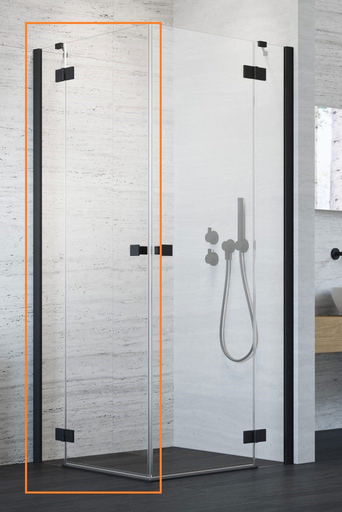 Душова кабіна (половина) Essenza New Black KDD 100 ліва, RADAWAY - Зображення Essenza_KDD_BlackL.jpg