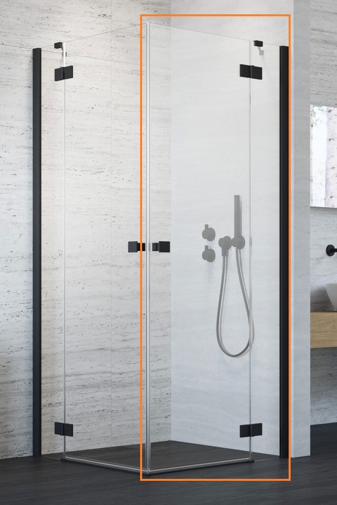 Душова кабіна (половина) Essenza New Black KDD 100 права, RADAWAY - Зображення