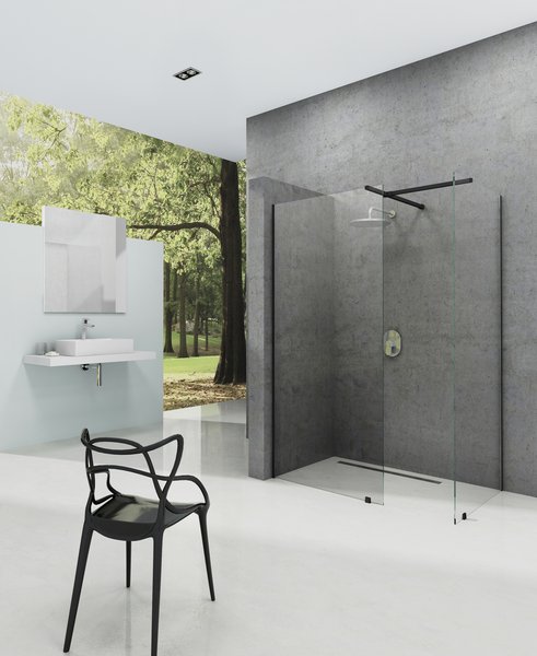 Набір тримачів душової кабіни W SET-Uni T connection black, RAVAK - Зображення GWD010003024-1.jpg