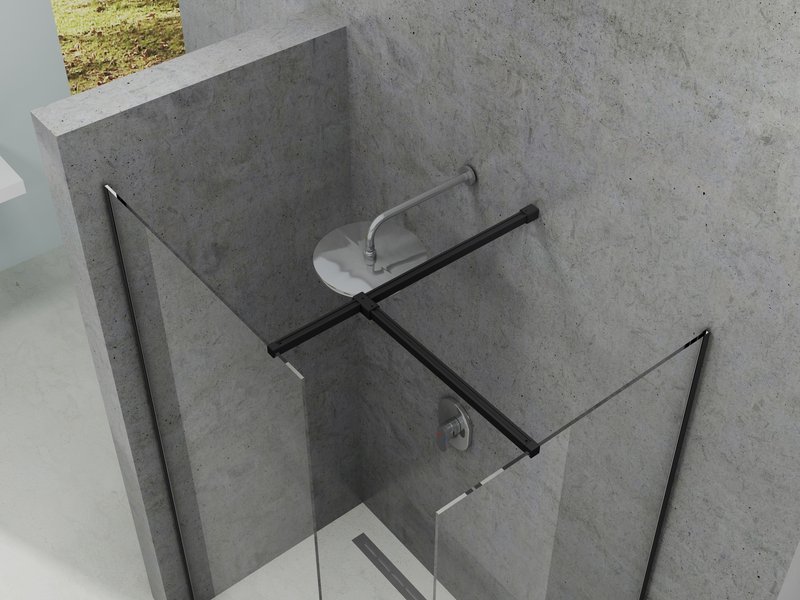 Набір тримачів душової кабіни W SET-Uni T connection black, RAVAK - Зображення GWD010003024-2.jpg