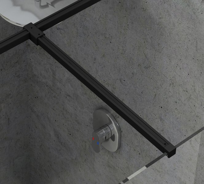 Набір тримачів душової кабіни W SET-Uni T connection black, RAVAK - Зображення