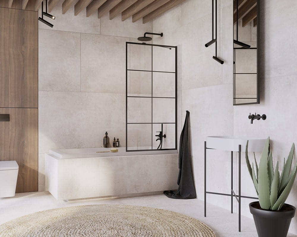 Шторка для ванни Idea Black PNJ II 80 Factory, RADAWAY - Зображення IDEA_PNJ_Black_Factory-.jpg