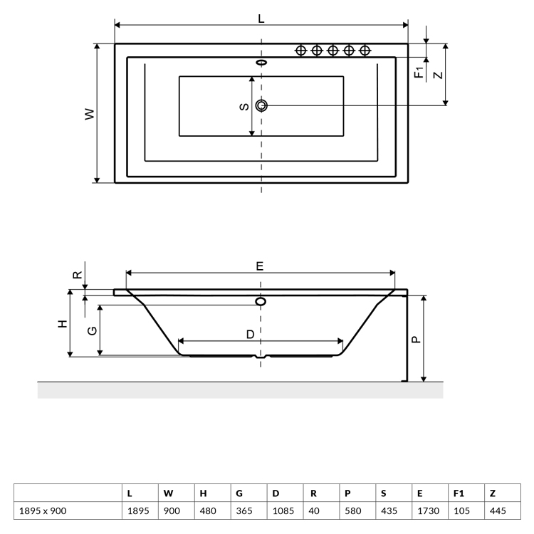 Панель до ванни фронтальна 190х58, RADAWAY - Зображення ITEA--.jpg