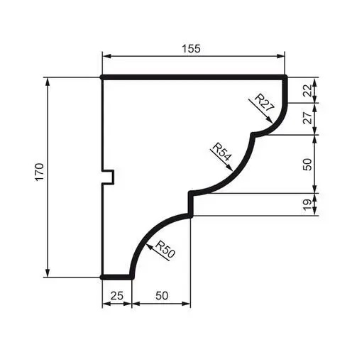 Карниз фасадний Prestige Decor (KC 103 без покриття), ELITE DECOR - Зображення KC_103-.jpg