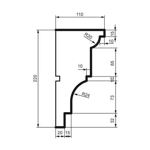 Карниз фасадний Prestige Decor (KC 107 без покриття), ELITE DECOR - Зображення KC_107-.jpg