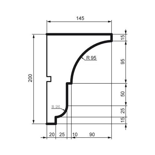 Карниз фасадний Prestige Decor (KC 119 без покриття), ELITE DECOR - Зображення KC_119-.jpg