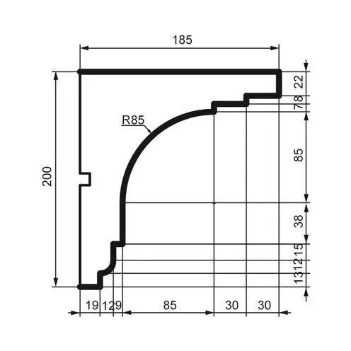 Карниз фасадний Prestige Decor (KC 120 без покриття), ELITE DECOR - Зображення KC_120-.jpg