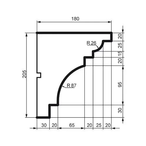 Карниз фасадний Prestige Decor (KC 123 без покриття), ELITE DECOR - Зображення KC_123-.jpg