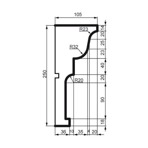 Карниз фасадний Prestige Decor (KC 128 без покриття), ELITE DECOR - Зображення KC_128-.jpg