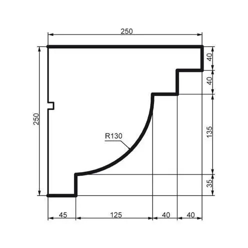 Карниз фасадний Prestige Decor (KC 130 без покриття), ELITE DECOR - Зображення KC_130-.jpg