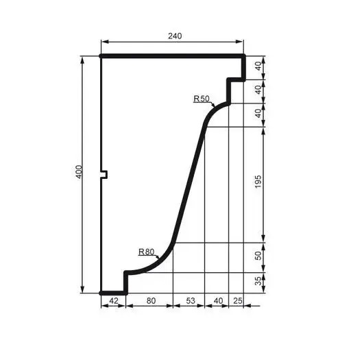 Карниз фасадний Prestige Decor (KC 134 без покриття), ELITE DECOR - Зображення KC_134-.jpg