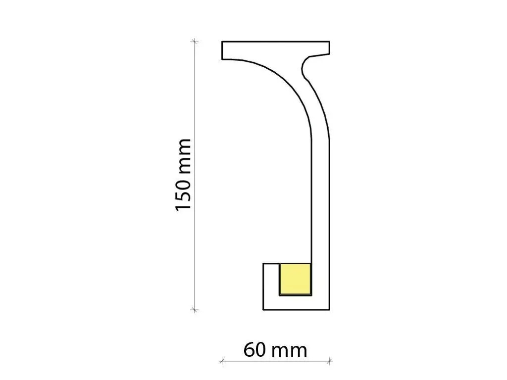 Карниз для LED освітлення Tesori (KF 803), ELITE DECOR - Зображення KF_803-.jpg