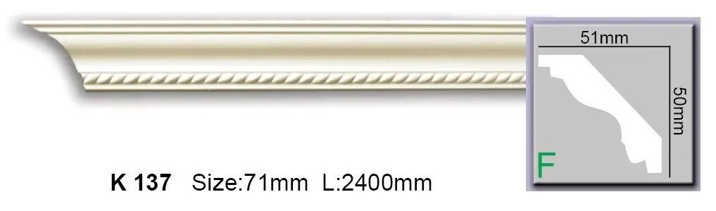 Карниз полиуретановый Harmony (K 137 Flexi), ELITE DECOR - Зображення K_137_Flexi.jpg