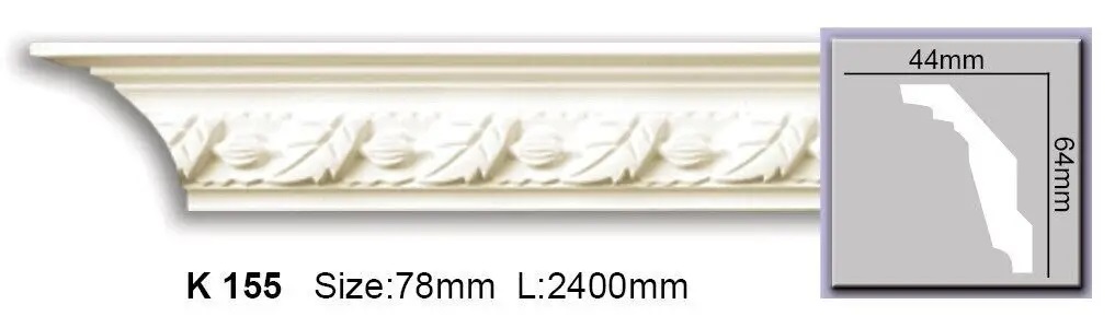 Карниз поліуретановий Harmony (K 155 2.44м Flexi), ELITE DECOR - Зображення K_155_Flexi.jpg