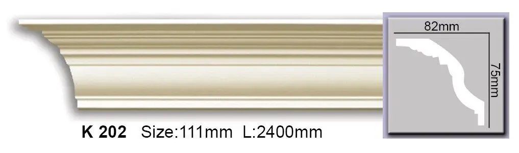 Карниз поліуретановий Harmony (K 202), ELITE DECOR - Зображення