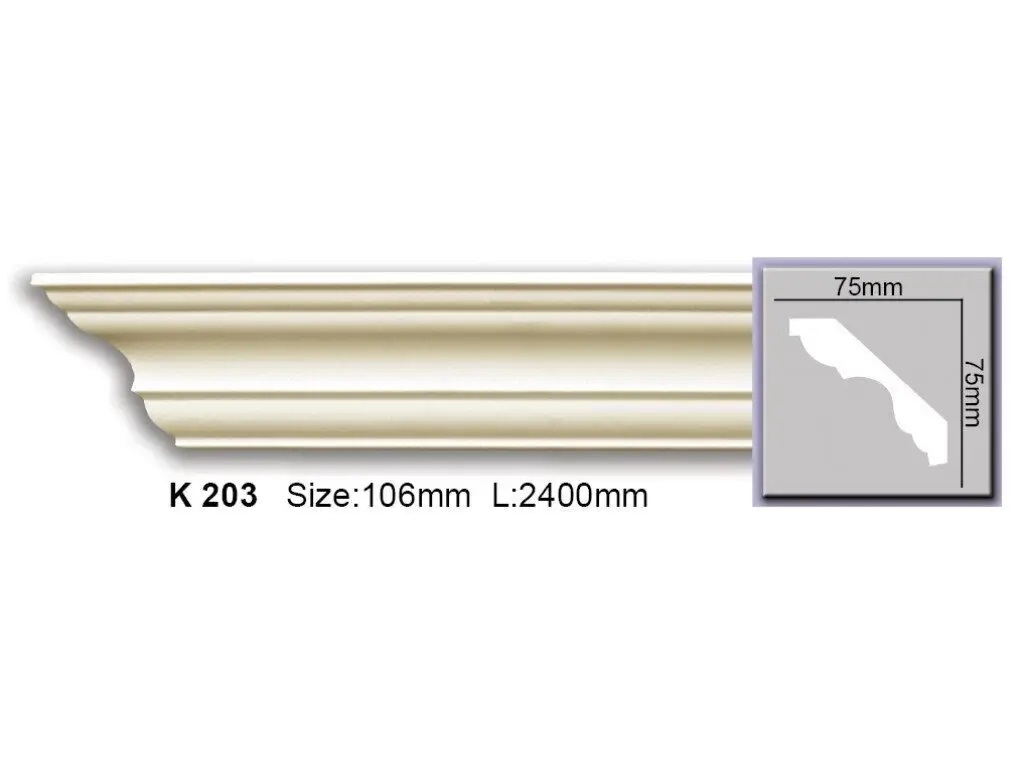 Карниз поліуретановий Harmony (K 203), ELITE DECOR - Зображення
