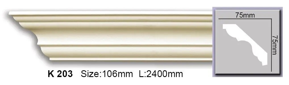 Карниз поліуретановий Harmony (K 203 Flexi), ELITE DECOR - Зображення K_203_Flexi.jpg