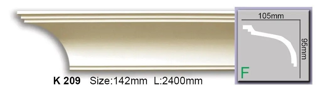 Карниз поліуретановий Harmony (K 209 Flexi), ELITE DECOR - Зображення K_209_Flexi.jpg