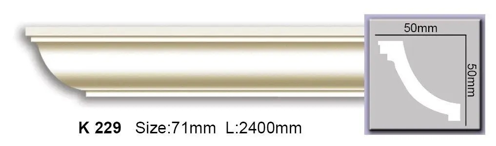 Карниз полиуретановый Harmony (K 229 Flexi), ELITE DECOR - Зображення
