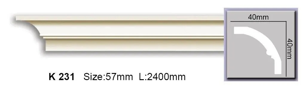Карниз полиуретановый Harmony (K 231 Flexi), ELITE DECOR - Зображення K_231_Flexi.jpg